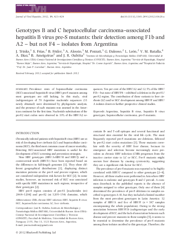 (PDF) Genotypes B and C hepatocellular carcinoma-associated hepatitis B ...