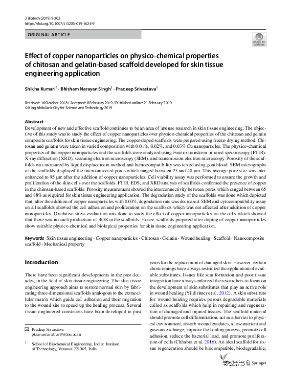 (PDF) Effect of copper nanoparticles on physico-chemical properties of ...