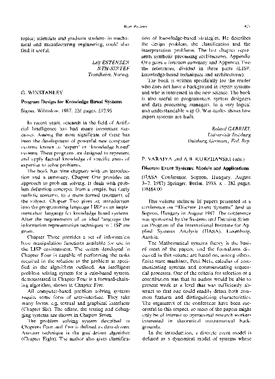 (PDF) Program design for knowledge based systems