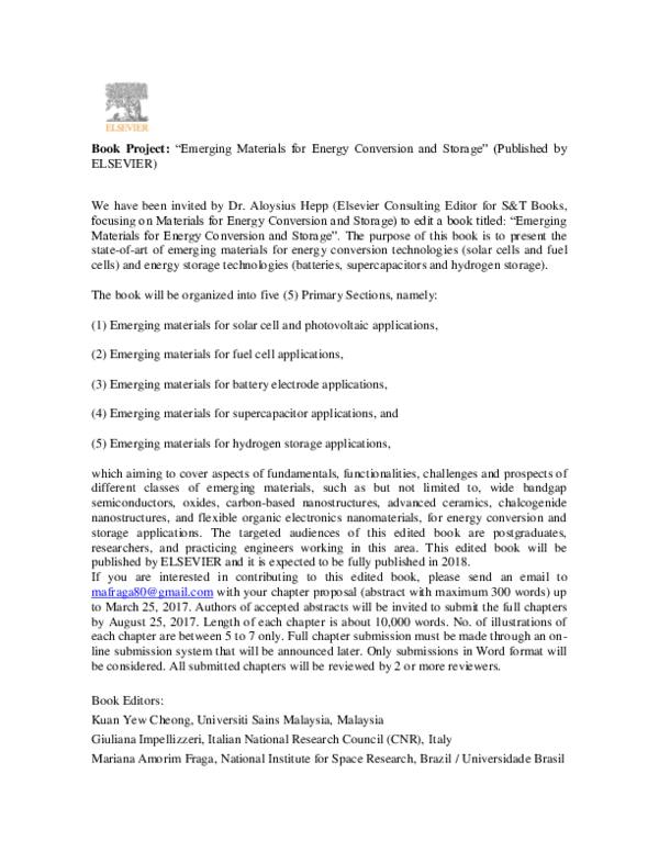 (PDF) Book Project: "Emerging Materials for Energy Conversion and ...