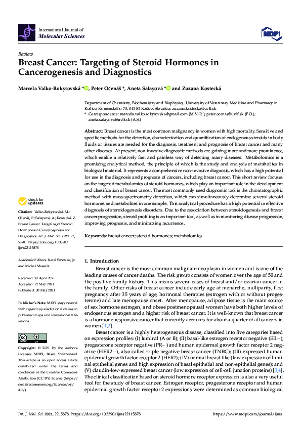 (PDF) Breast Cancer: Targeting of Steroid Hormones in Cancerogenesis ...