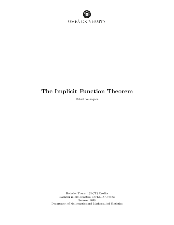 (PDF) The Implicit Function Theorem