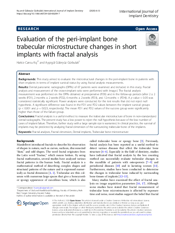 (PDF) Evaluation of the peri-implant bone trabecular microstructure ...