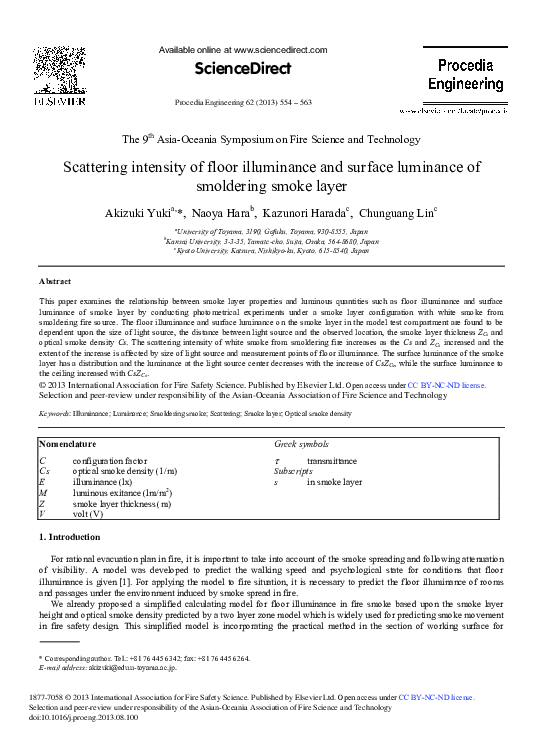 (PDF) Scattering Intensity of Floor Illuminance and Surface Luminance ...