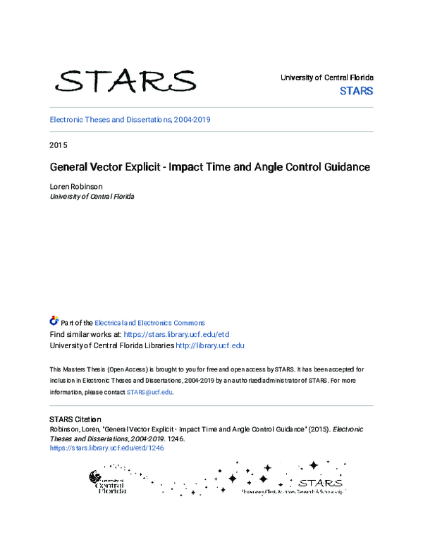 (PDF) General Vector Explicit - Impact Time and Angle Control Guidance