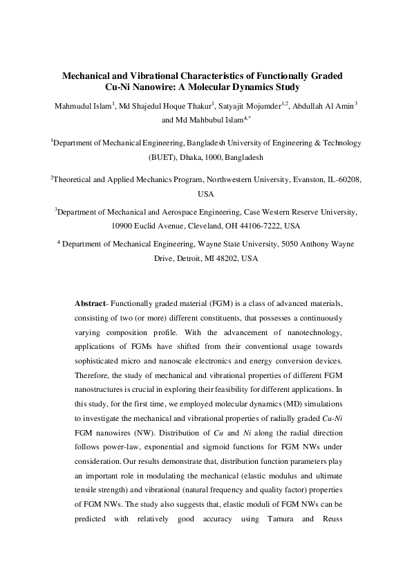 (PDF) Mechanical and vibrational characteristics of functionally graded ...