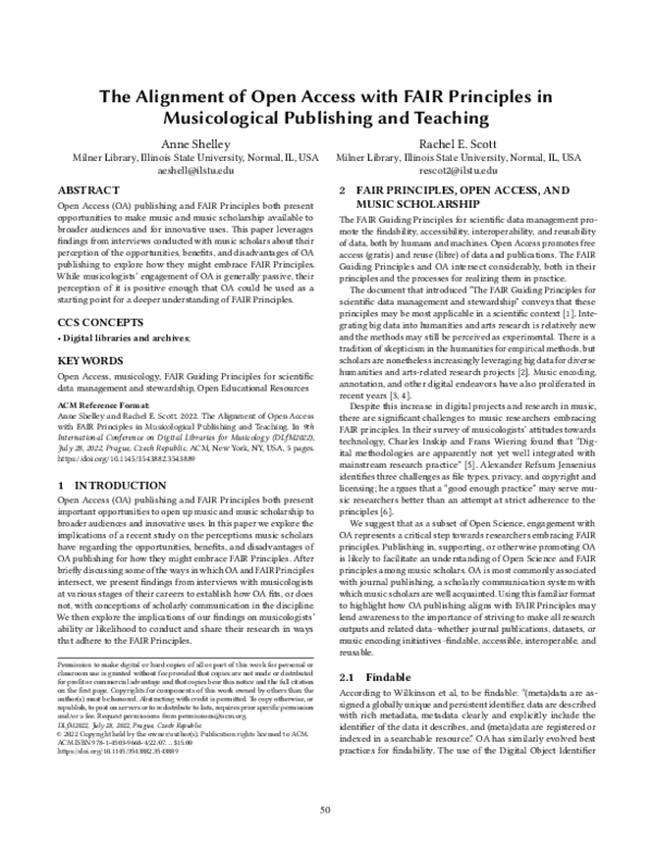 (PDF) The Alignment of Open Access with FAIR Principles in ...