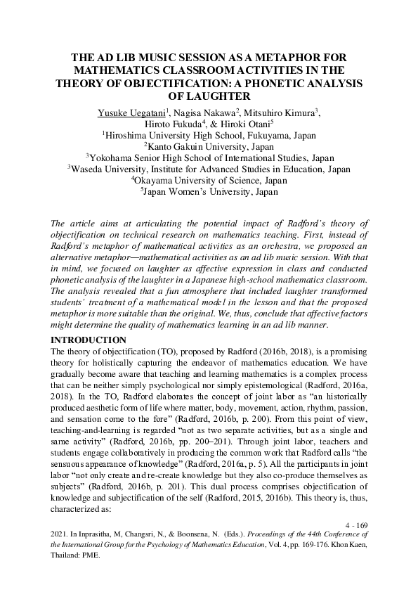 (PDF) The Ad Lib Music Session as a Metaphor for Mathematics Classroom ...