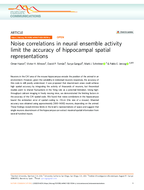 (PDF) Noise correlations in neural ensemble activity limit the accuracy ...