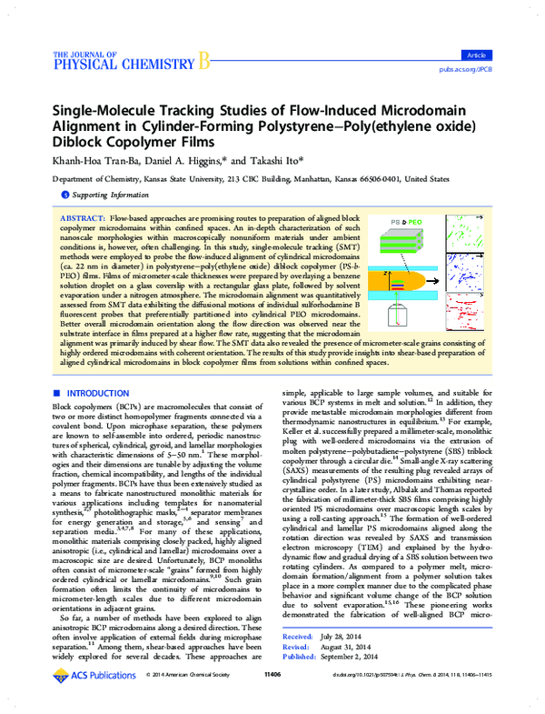(PDF) Single-Molecule Tracking Studies of Flow-Induced Microdomain ...