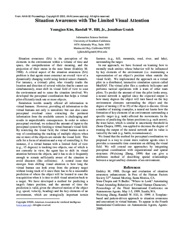 (PDF) Situation Awareness with the Limited Visual Attention