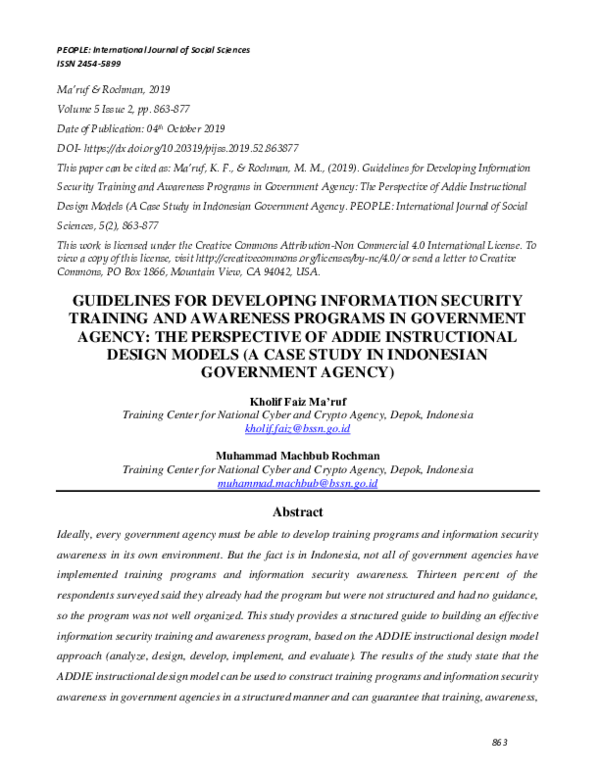 (PDF) Guidelines for Developing Information Security Training and ...