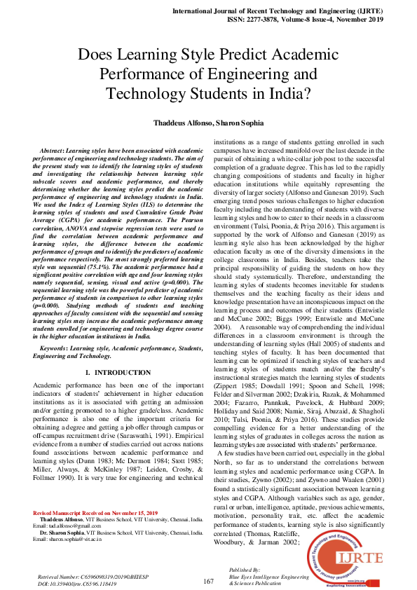 (PDF) Does Learning Style Predict Academic Performance of Engineering ...