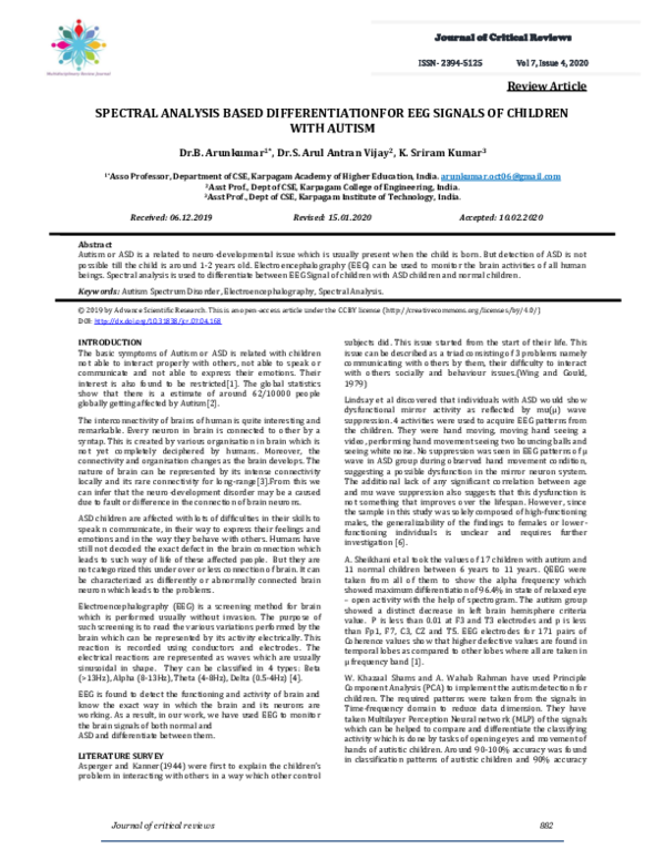 (PDF) Spectral Analysis Based Differentiationfor Eeg Signals of ...