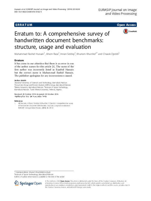 (PDF) Erratum to: A comprehensive survey of handwritten document ...