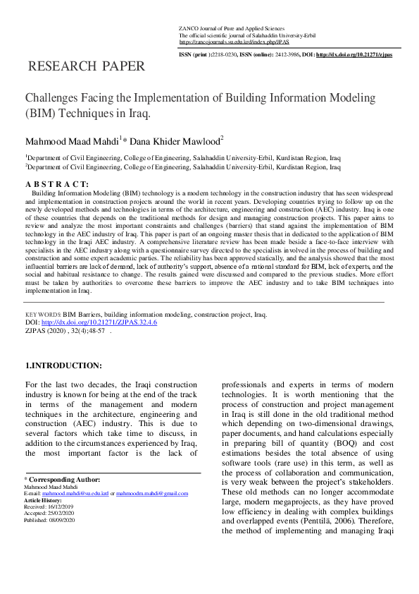 (PDF) Challenges Facing the Implementation of Building Information ...