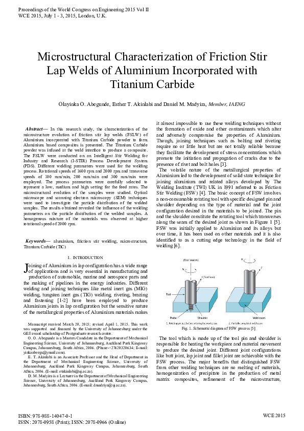 (PDF) Microstructural Characterization of Friction Stir Spot Welds of ...