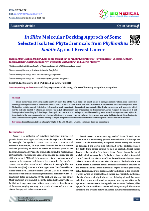 (PDF) In Silico Molecular Docking Approch of Some Selected Isolated ...