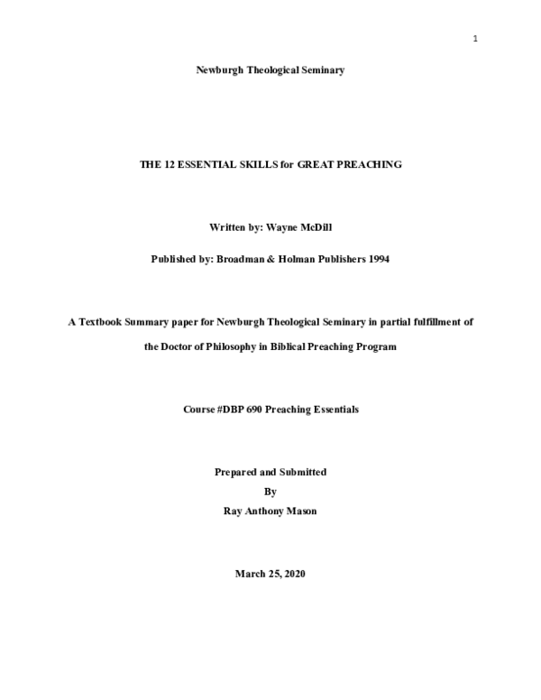 (DOC) Newburgh Theological Seminary THE 12 ESSENTIAL SKILLS for GREAT ...