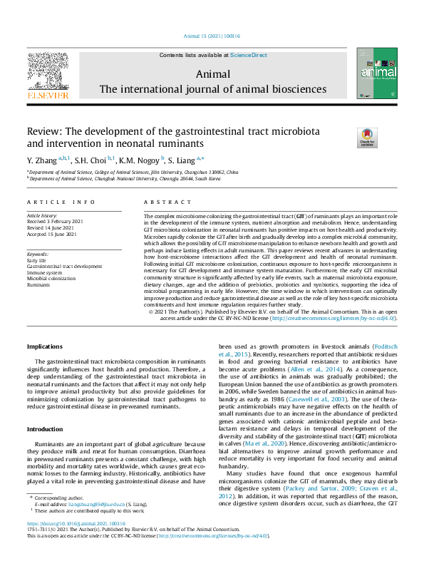 (PDF) Review: The development of the gastrointestinal tract microbiota ...