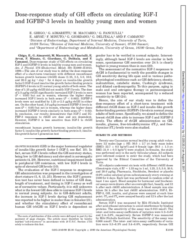(PDF) Dose-response study of GH effects on circulating IGF-I and IGFBP ...