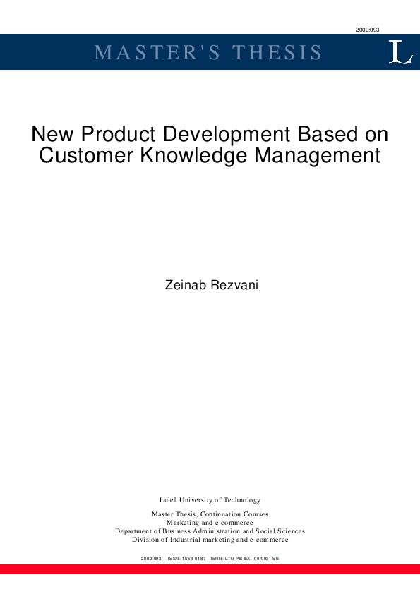 (PDF) New Product Development Based on Customer Knowledge Management