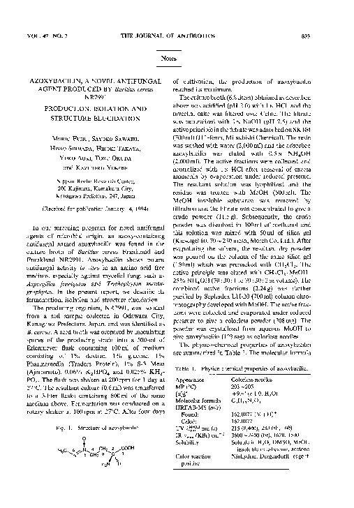 (PDF) Bacillus cereus NR 299 1 PRODUCTION , ISOLATION AND STRUCTURE ...