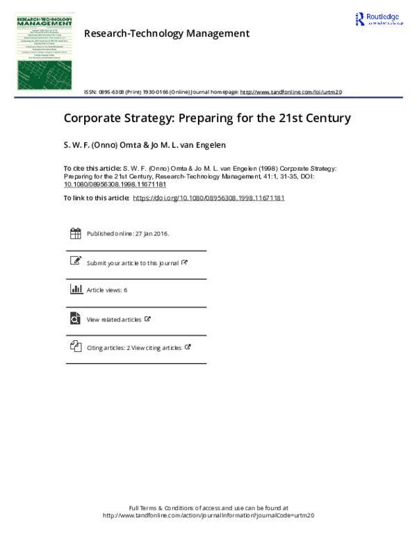 (PDF) Corporate Strategy: Preparing for the 21st Century