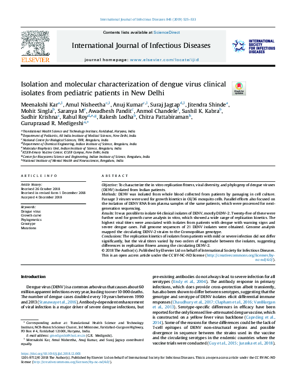 (PDF) Molecular characterization of dengue and chikungunya virus ...