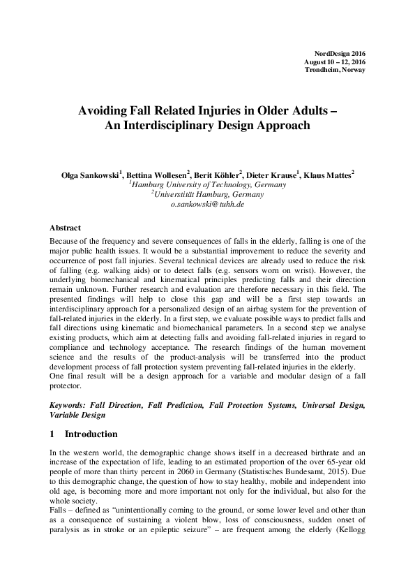 (PDF) Avoiding Fall Related Injuries in Older Adults – An ...