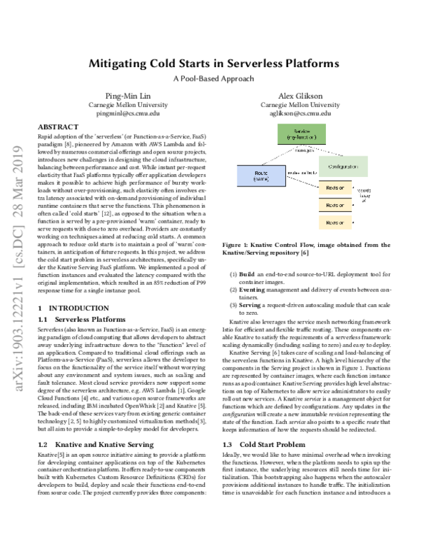 (PDF) Mitigating Cold Starts in Serverless Platforms: A Pool-Based Approach