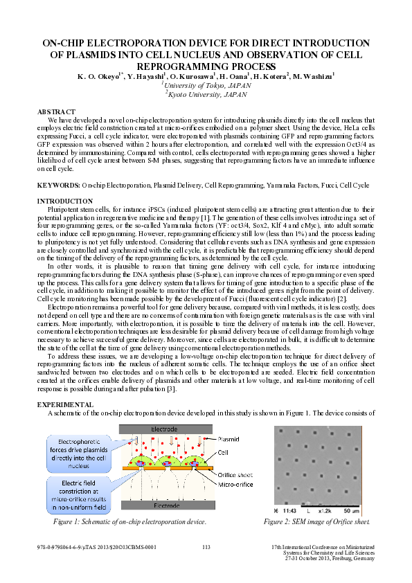 (PDF) On-Chip Electroporation Device for Direct Introduction of ...