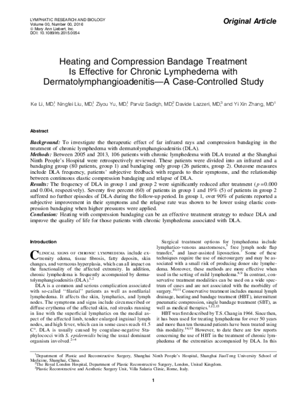 (PDF) Heating and Compression Bandage Treatment Is Effective for