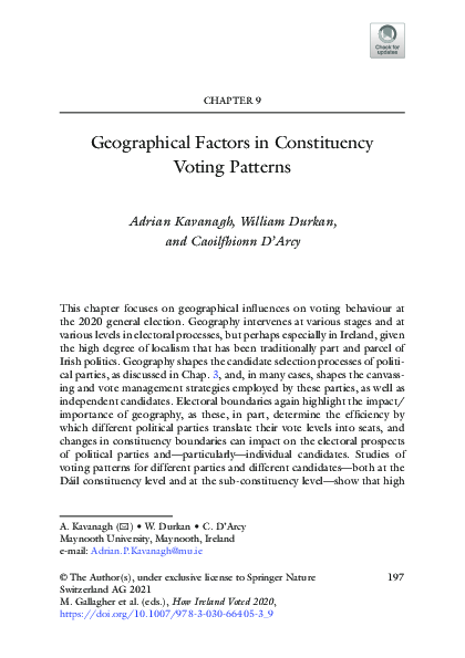 (PDF) Geographical Factors in Constituency Voting Patterns