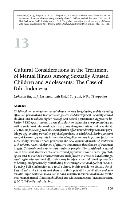 (PDF) Cultural Considerations in the Treatment of Mental Illness Among ...