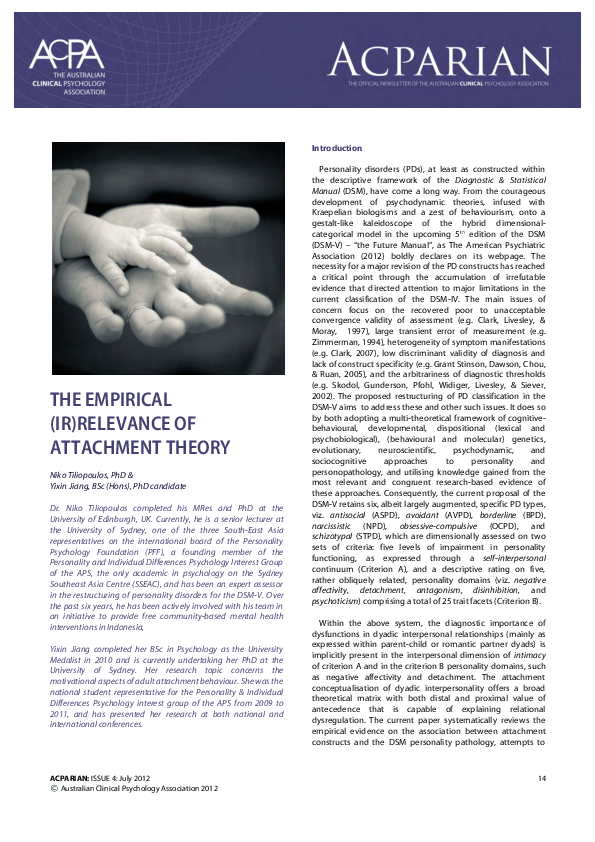 (PDF) The empirical (ir)relevance of attachment theory