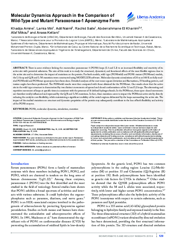 (PDF) Molecular Dynamics Approach in the Comparison of Wild-Type and ...