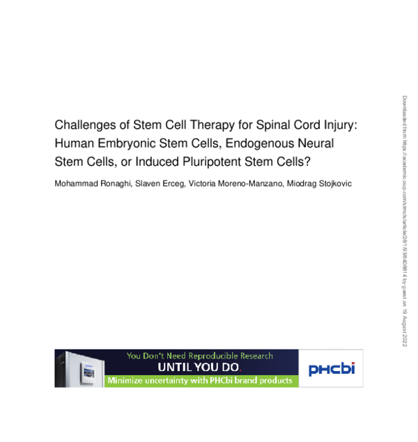 (PDF) Challenges of Stem Cell Therapy for Spinal Cord Injury: Human ...
