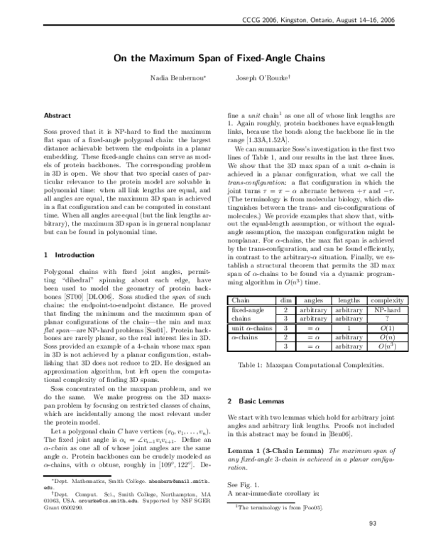 (PDF) On the maximum span of fixed-angle chains