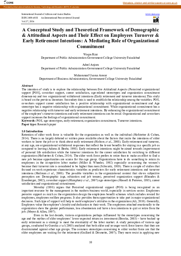 (PDF) A Conceptual Study and Theoretical Framework of Demographic ...