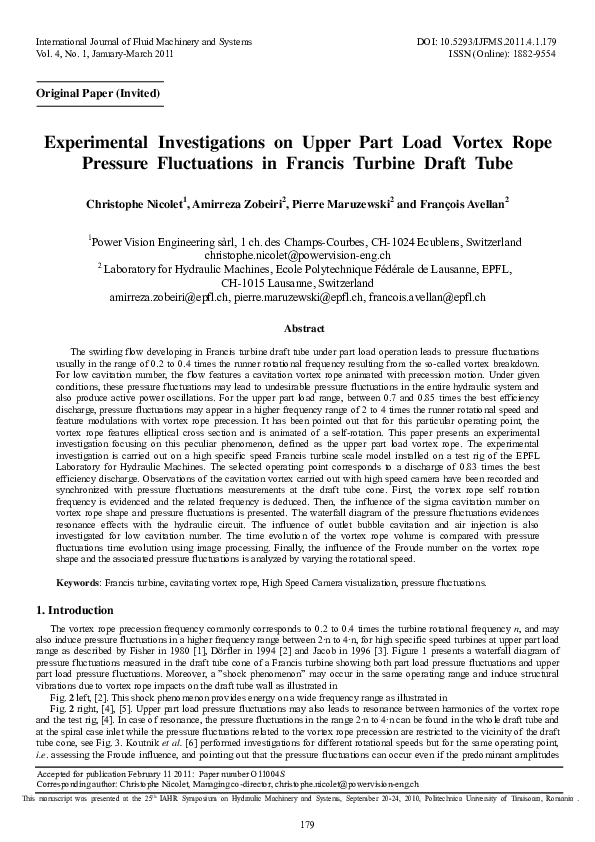 (PDF) Experimental Investigations on Upper Part Load Vortex Rope ...