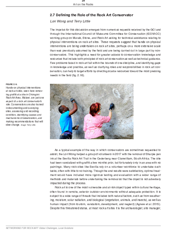 (PDF) Defining the Role Of Rock Art Conservator Terry Little and lori