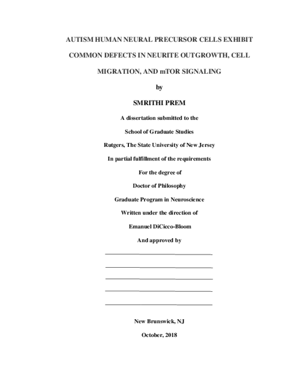 (PDF) Autism human neural precursor cells exhibit common defects in ...