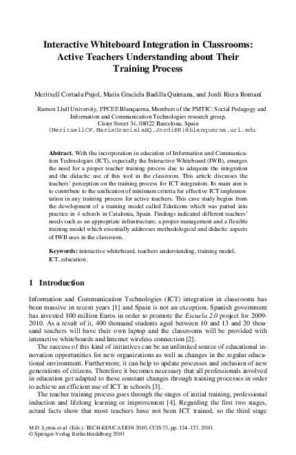 (PDF) Interactive Whiteboard Integration in Classrooms: Active Teachers ...