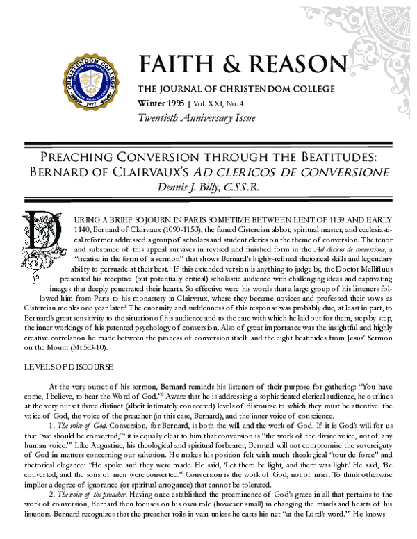 (PDF) Twentieth Anniversary Issue Preaching Conversion through the ...