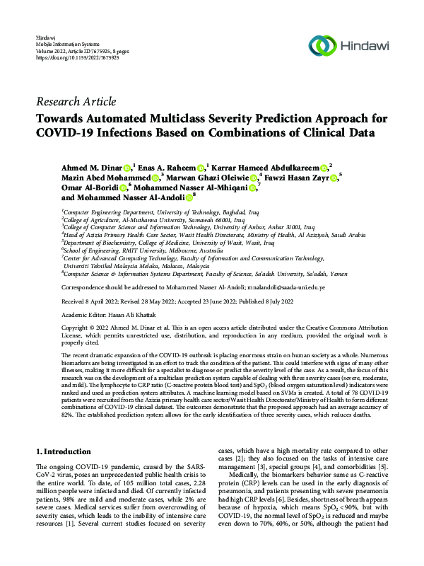 (PDF) Towards Automated Multiclass Severity Prediction Approach for ...