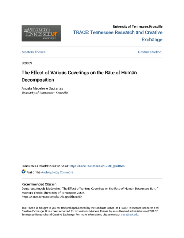 (PDF) The Effect of Various Coverings on the Rate of Human Decomposition