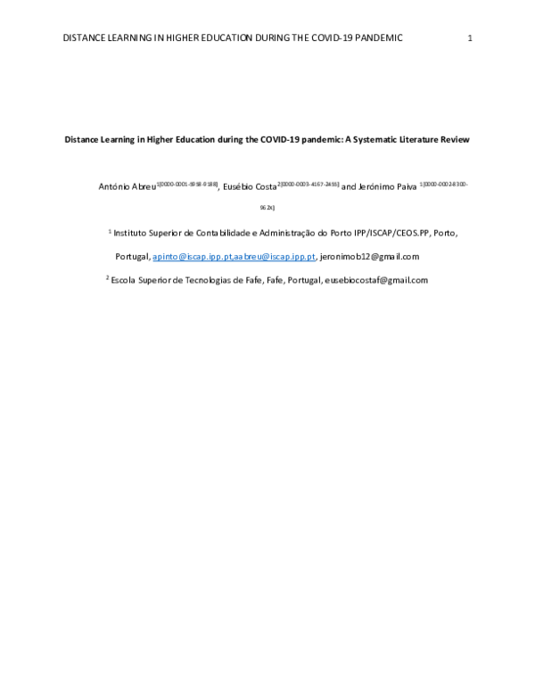(PDF) Distance Learning in Higher Education during the COVID-19 ...