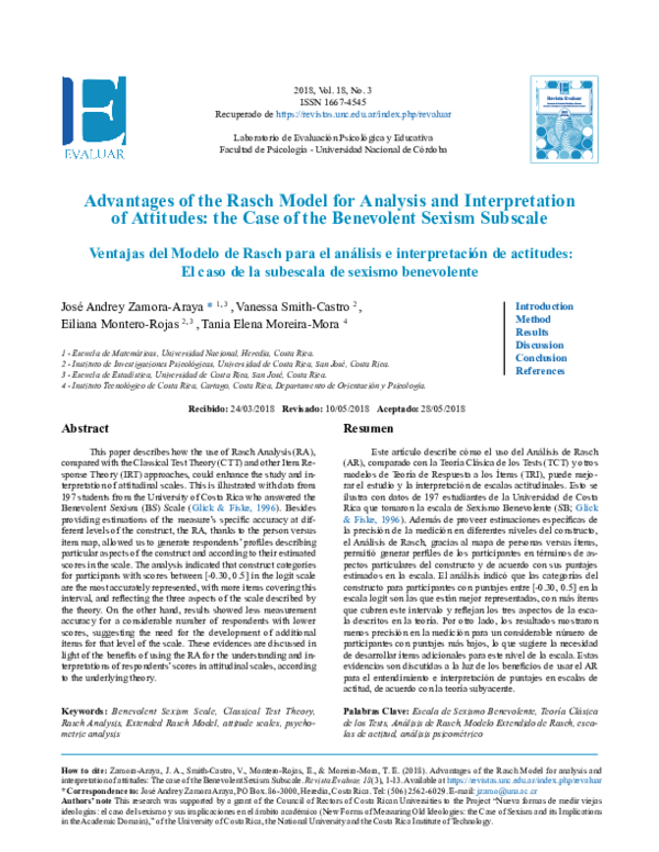 (PDF) Advantages of the Rasch Model for Analysis and Interpretation of ...