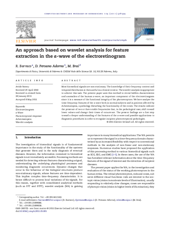 (PDF) An approach based on wavelet analysis for feature extraction in ...